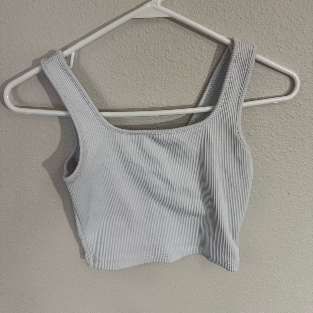Wild Fable Ribbed Crop Top - White